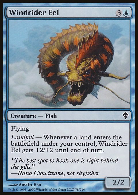 Windrider Eel, Zendikar #78, Magic: The Gathering card