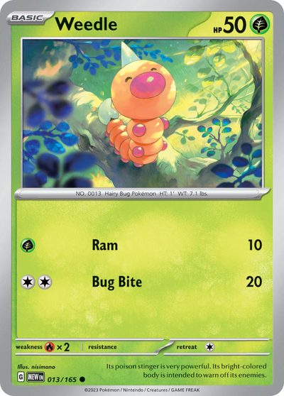 Weedle, 151 #13, Pokémon TCG card