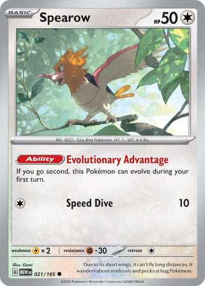 Spearow, 151 #21, Pokémon TCG card
