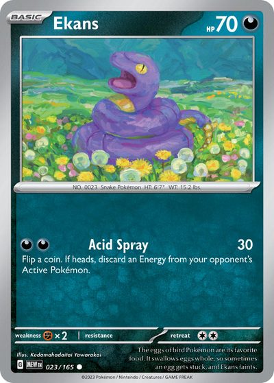 Ekans, 151 #23, Pokémon TCG card