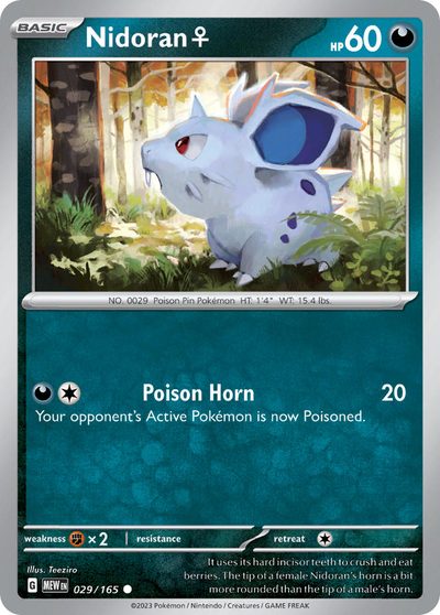 Nidoran♀, 151 #29, Pokémon TCG card