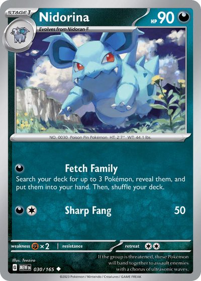 Nidorina, 151 #30, Pokémon TCG card