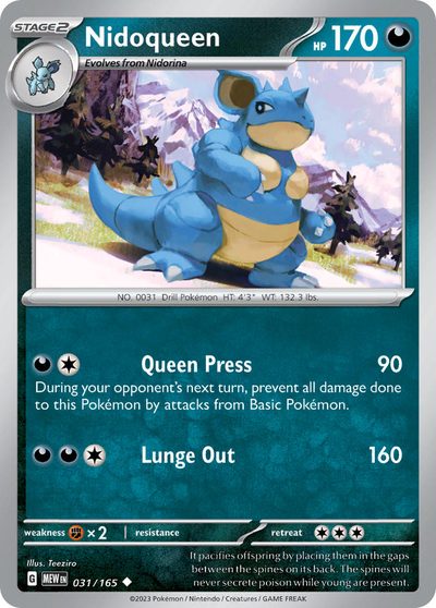 Nidoqueen, 151 #31, Pokémon TCG card