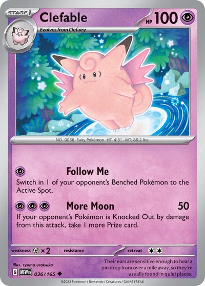 Clefable, 151 #36, Pokémon TCG card