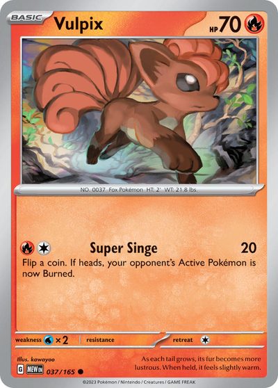 Vulpix, 151 #37, Pokémon TCG card