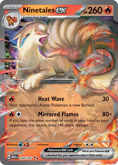 Ninetales ex, 151 #38, Pokémon TCG card