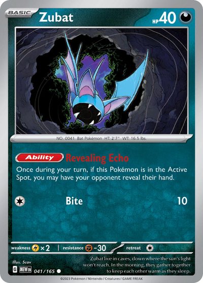 Zubat, 151 #41, Pokémon TCG card