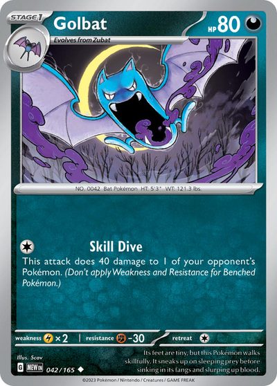Golbat, 151 #42, Pokémon TCG card