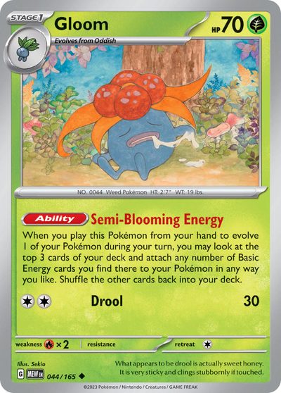 Gloom, 151 #44, Pokémon TCG card