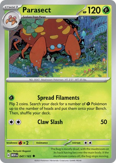 Parasect, 151 #47, Pokémon TCG card