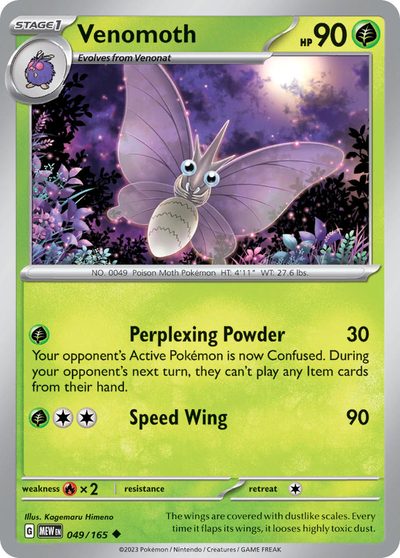 Venomoth, 151 #49, Pokémon TCG card