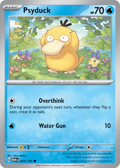 Psyduck, 151 #54, Pokémon TCG card