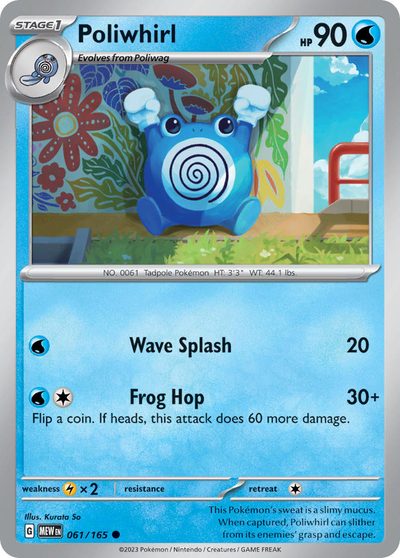 Poliwhirl, 151 #61, Pokémon TCG card