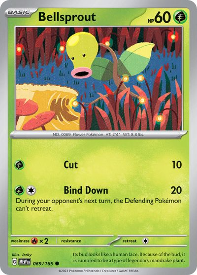 Bellsprout, 151 #69, Pokémon TCG card