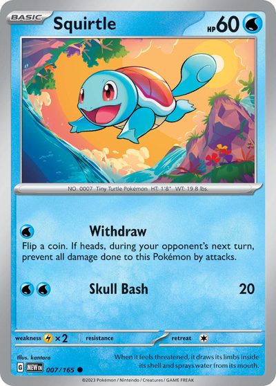 Squirtle, 151 #7, Pokémon TCG card
