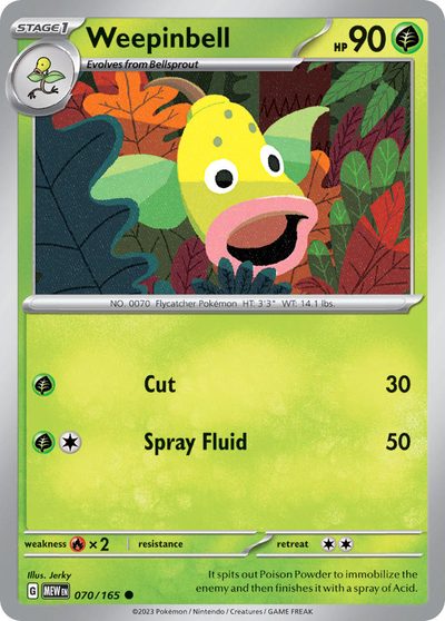 Weepinbell, 151 #70, Pokémon TCG card