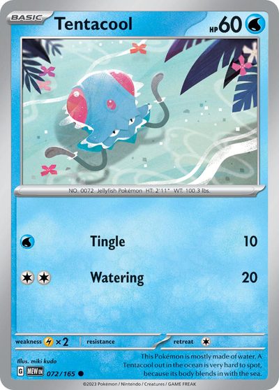 Tentacool, 151 #72, Pokémon TCG card