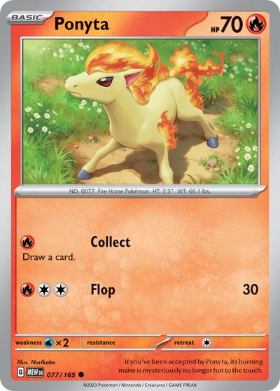 Ponyta, 151 #77, Pokémon TCG card