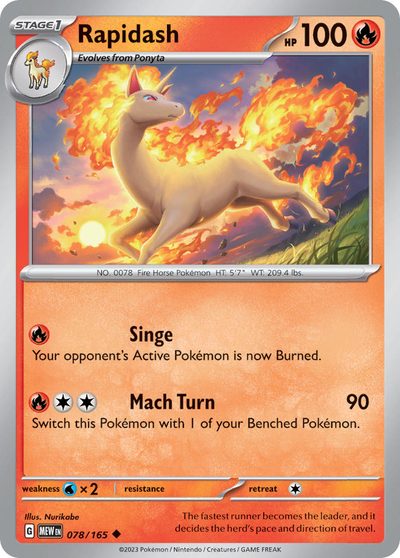 Rapidash, 151 #78, Pokémon TCG card