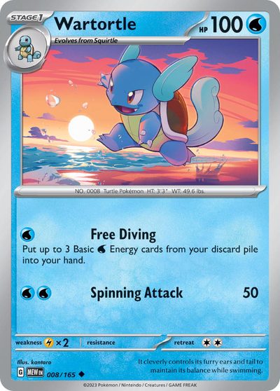 Wartortle, 151 #8, Pokémon TCG card