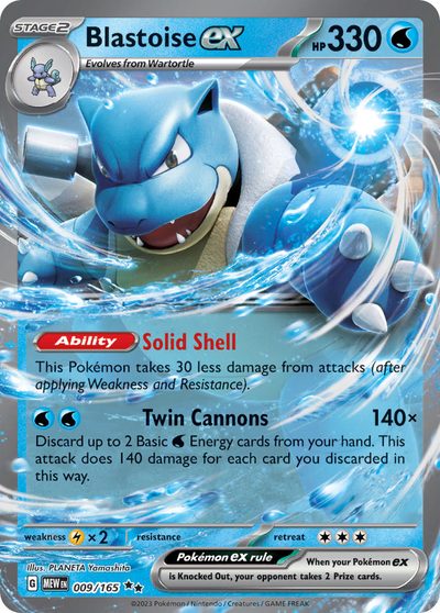 Blastoise ex, 151 #9, Pokémon TCG card