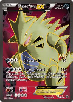 Tyranitar-EX, Ancient Origins #91, Pokémon TCG card