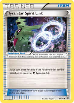 Tyranitar Spirit Link, Ancient Origins #81, Pokémon TCG card