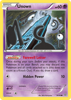 Unown, Ancient Origins #30, Pokémon TCG card