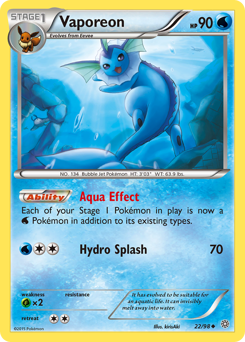Vaporeon, Ancient Origins #22, Pokémon TCG card