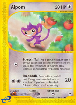 Aipom, Aquapolis #67, Pokémon TCG card