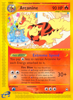 Arcanine, Aquapolis #2, Pokémon TCG card