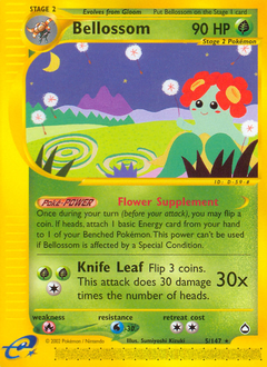 Bellossom, Aquapolis #5, Pokémon TCG card