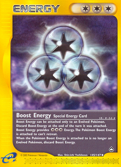 Boost Energy, Aquapolis #145, Pokémon TCG card