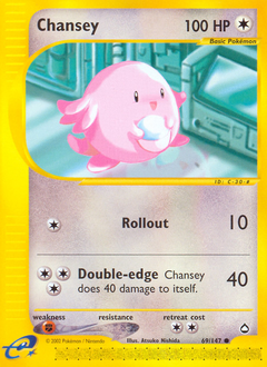 Chansey, Aquapolis #69, Pokémon TCG card