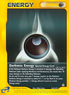 Darkness Energy, Aquapolis #142, Pokémon TCG card