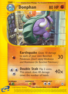 Donphan, Aquapolis #7, Pokémon TCG card