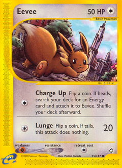 Eevee, Aquapolis #75, Pokémon TCG card
