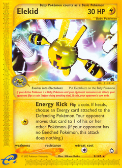 Elekid, Aquapolis #9, Pokémon TCG card