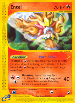 Entei, Aquapolis #10, Pokémon TCG card