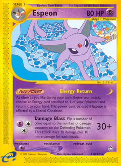 Espeon, Aquapolis #11, Pokémon TCG card