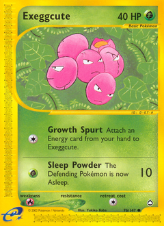 Exeggcute, Aquapolis #76, Pokémon TCG card