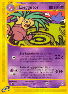 Exeggutor, Aquapolis #13, Pokémon TCG card