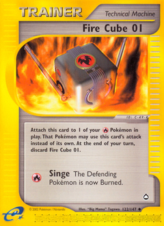 Fire Cube 01, Aquapolis #122, Pokémon TCG card
