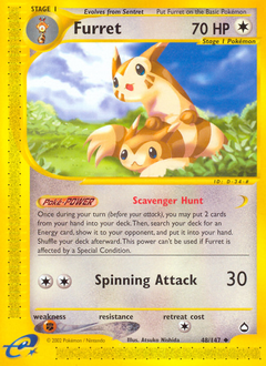 Furret, Aquapolis #48, Pokémon TCG card