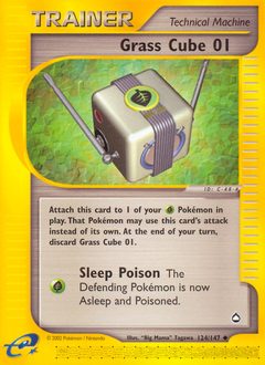 Grass Cube 01, Aquapolis #124, Pokémon TCG card