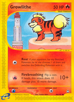 Growlithe, Aquapolis #80, Pokémon TCG card
