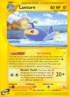 Lanturn, Aquapolis #21, Pokémon TCG card