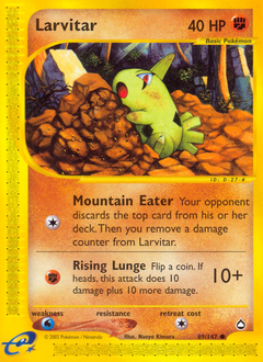 Larvitar, Aquapolis #89, Pokémon TCG card