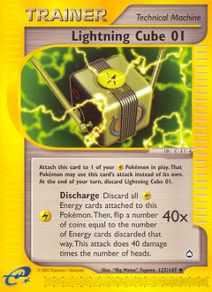 Lightning Cube 01, Aquapolis #127, Pokémon TCG card