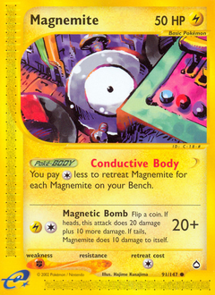Magnemite, Aquapolis #91, Pokémon TCG card